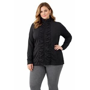 Fredericks of Hollywood Grey Full Zip Ruched Jacket Womens Plus Size 3XL